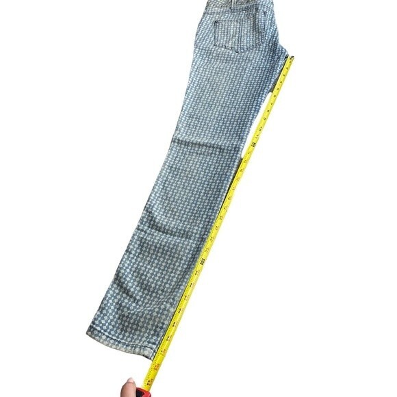 Free People Womens 27 Diamond Print Skinny Jeans Blue Denim Stretch - Picture 7 of 7